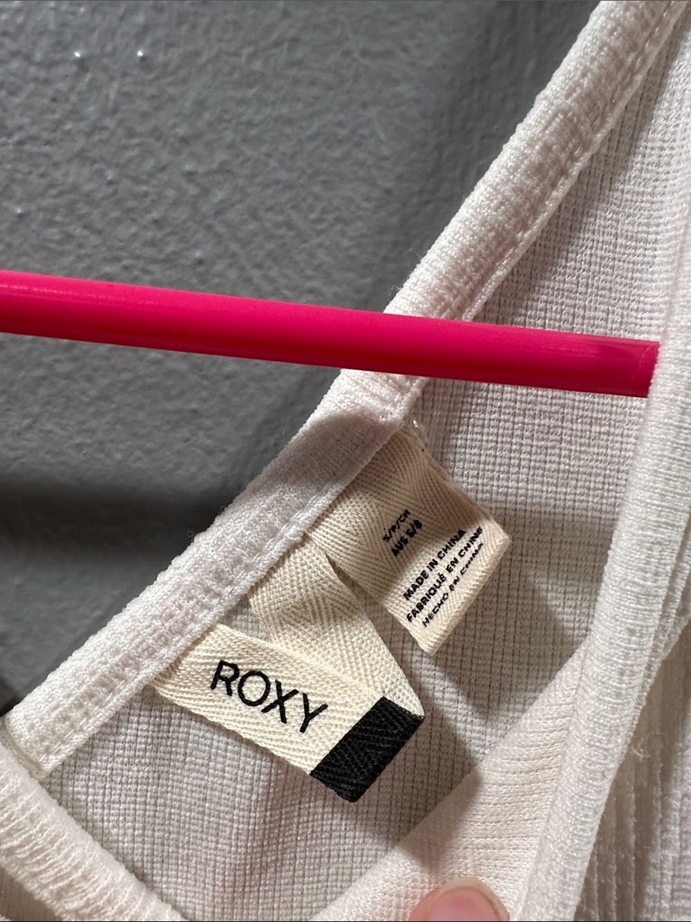 Roxy Cream Ribbed Cropped Tank - Picture 2 of 3